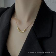 Shangjie Oem Kalung Fashion Wholesale Women Mayores Gold Collares chapados de acero inoxidable Collar de titanio Cubo de encantos pequeños